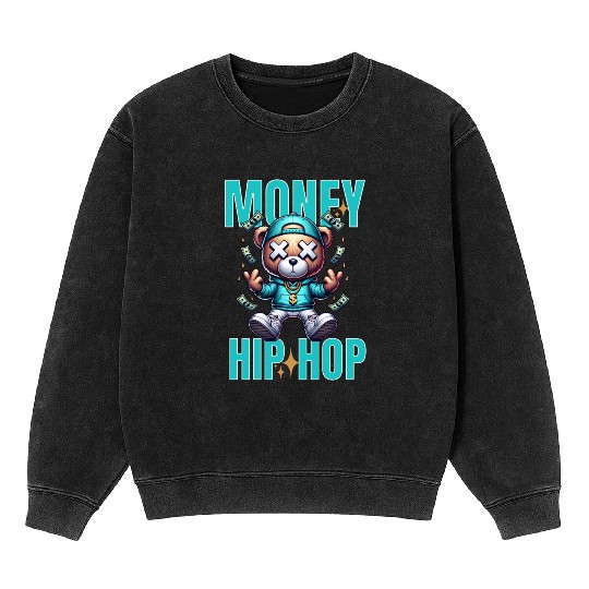Money HipHop Mineral Wash Sweatshirts