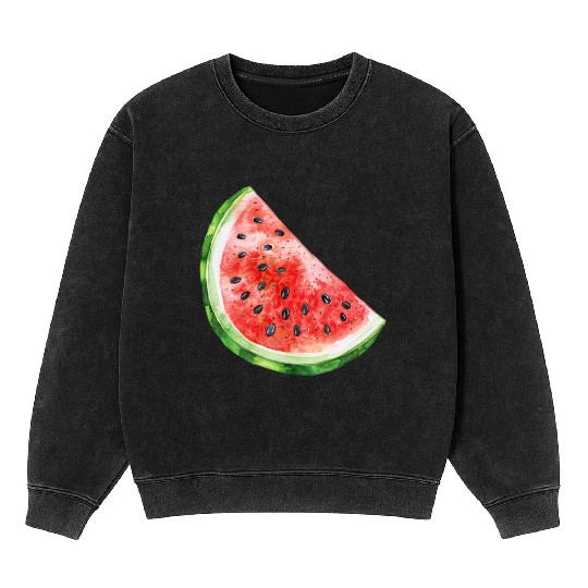 Watermelon Clipart - Fresh Summer Fruit Designs, Mineral Wash Sweatshirts