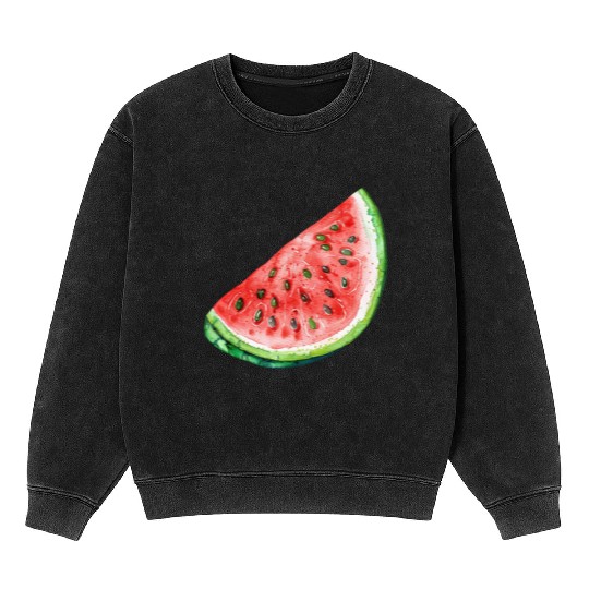 Watermelon Clipart - Fresh Summer Fruit Designs, Mineral Wash Sweatshirts