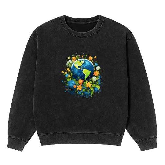 Respect Your Mother Earth Day Save Our Planet Mineral Wash Sweatshirts