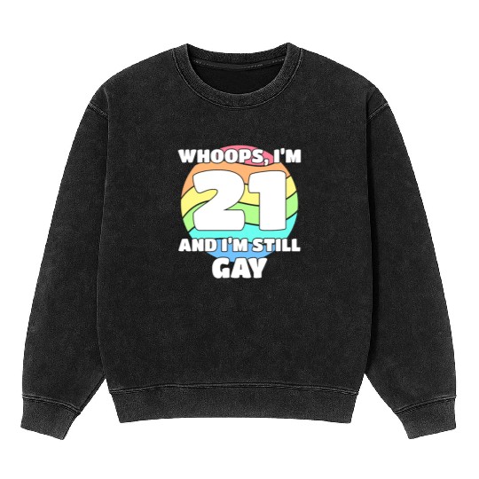 21st Birthday 21 BDay Lesbian Gay Bi Trans - Mineral Wash Sweatshirts