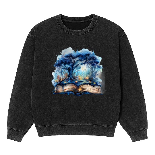 Watercolor Open Book Clipart Bundle, Fantasy Mineral Wash Sweatshirts