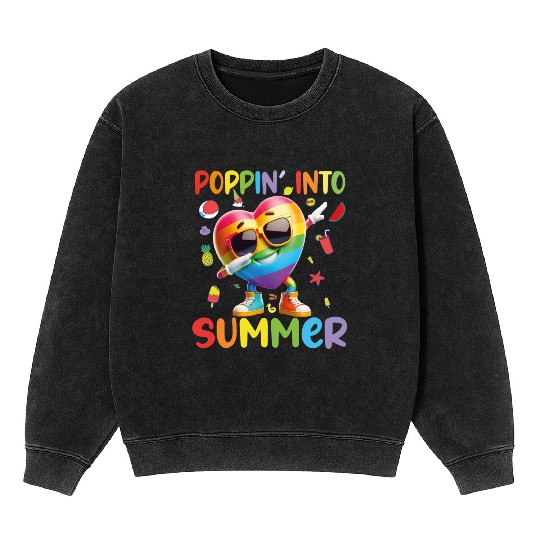 hello teacher Happy day preschool summer student Mineral Wash Sweatshirts