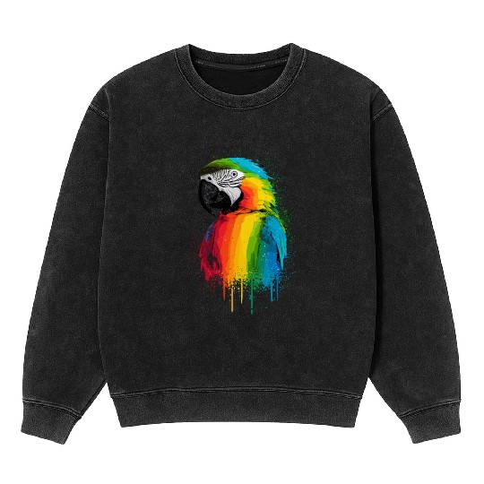Macaw Parrot for a Bird Lover Animal Lover Mineral Wash Sweatshirts