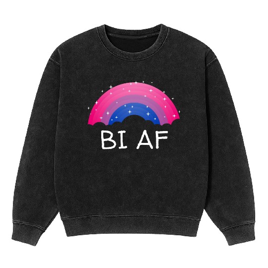 Bi AF Bisexual LGBTQ Bi Pride LGBT Funny Pride Mon Mineral Wash Sweatshirts