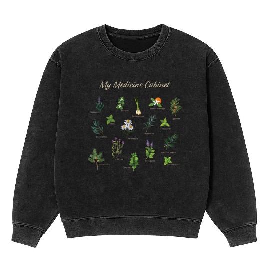 Medicine Cabinet Plants Medicinal Herbs Mineral Wash Sweatshirts