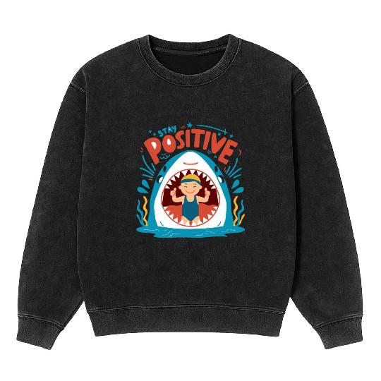 Stay Positive Mineral Wash Sweatshirts