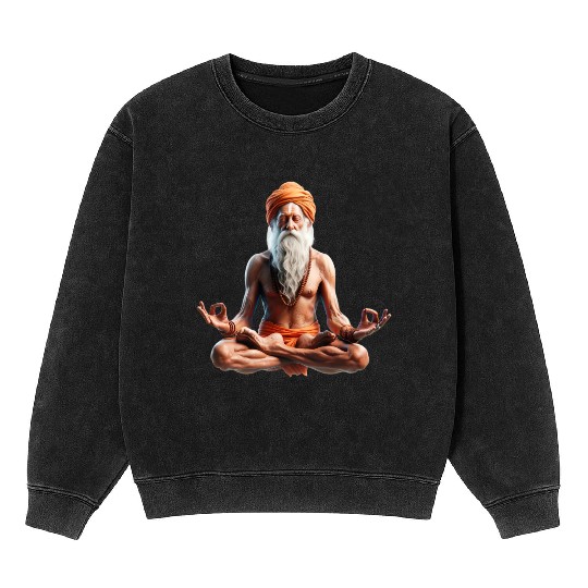 Peaceful Meditation Guru Mineral Wash Sweatshirts