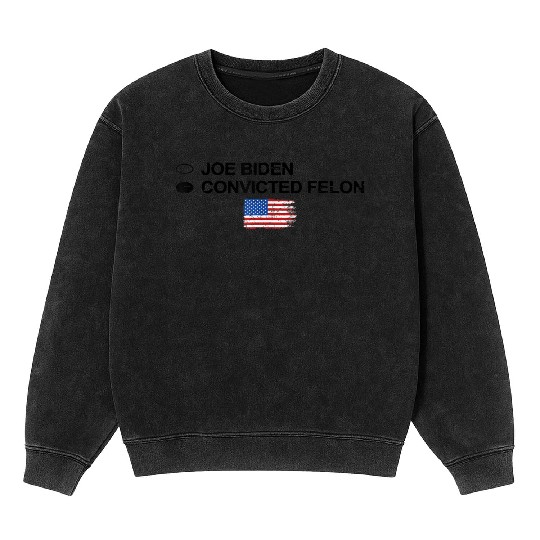 Joe Biden Vs Convicted Felon Funny 2024 Flag Mineral Wash Sweatshirts