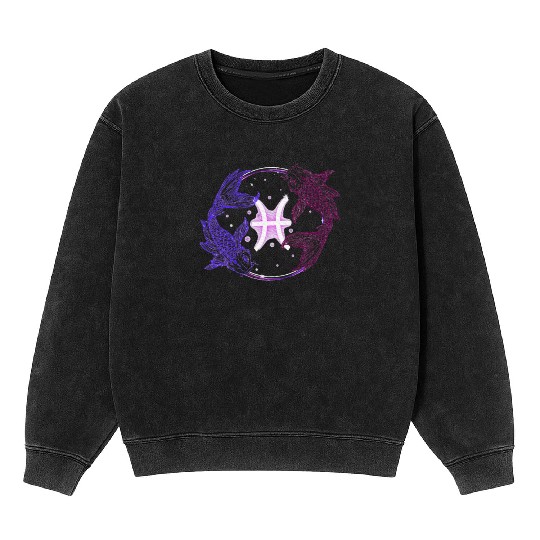 Pisces February March Birthday Horoscope Lover Mineral Wash Sweatshirts