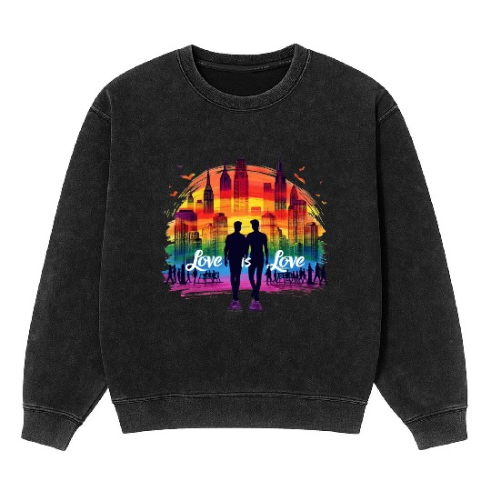 Love is Love: Celebrate Pride and Diversity Mineral Wash Sweatshirts