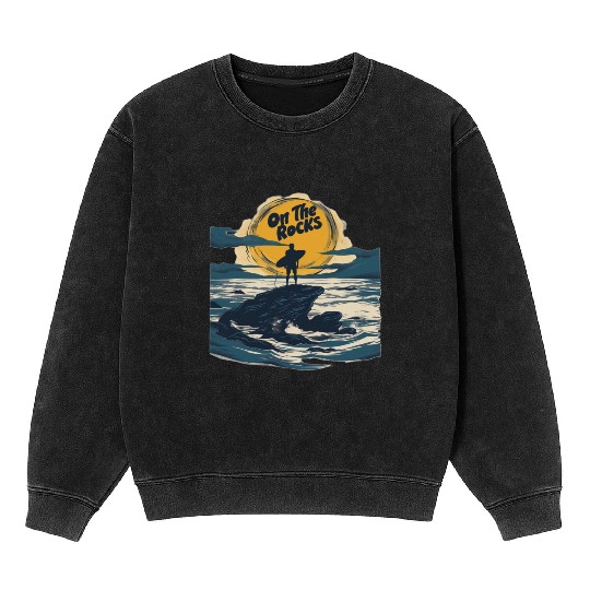 On The Rocks Surfing Mineral Wash Sweatshirts