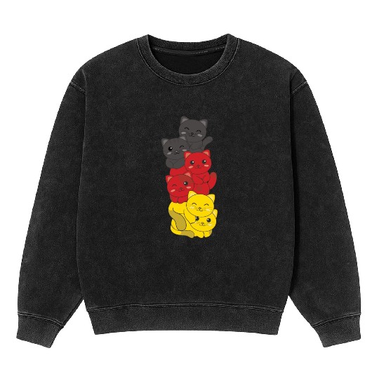 German Flag Cat German Germany Cats Mineral Wash Sweatshirts