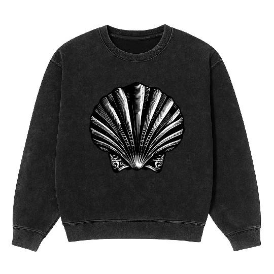 Scallop shell, symbolic of the Way of St. James Mineral Wash Sweatshirts