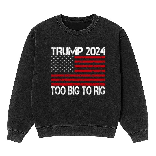 2024 Elections Too Big To Rig Mineral Wash Sweatshirts