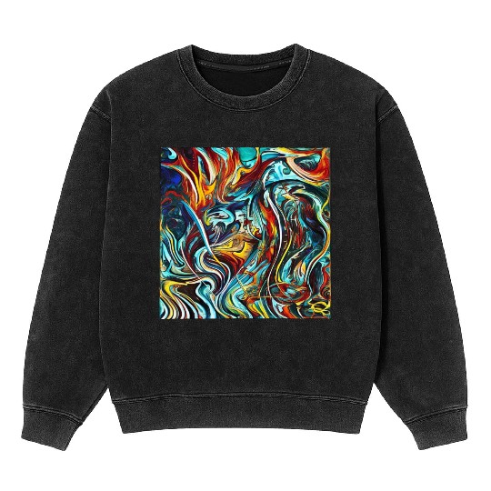 Multi abstrack Mineral Wash Sweatshirts