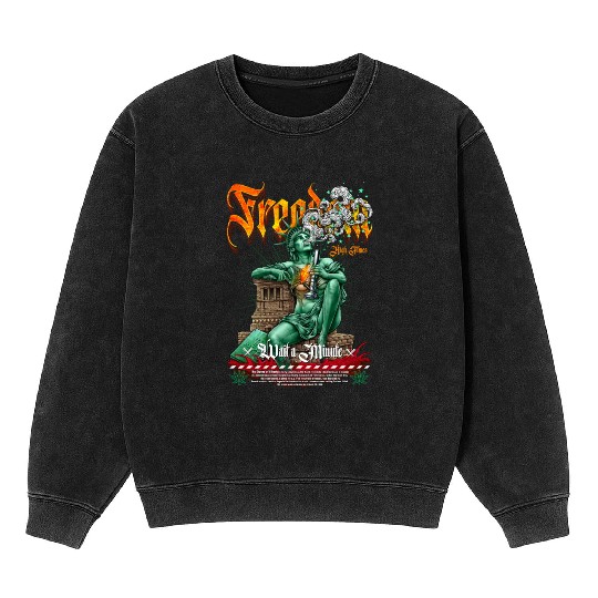 statue of liberty smoking #2 Mineral Wash Sweatshirts