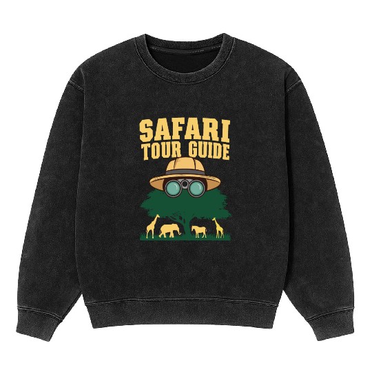 African Safari Tour Guide Costume For Staff Animal Mineral Wash Sweatshirts
