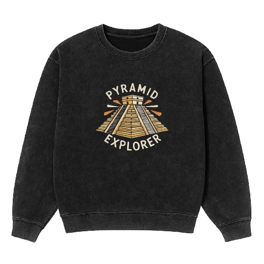 Aztec Pyramid Mayan Indigenous Mexican Aztec Mineral Wash Sweatshirts