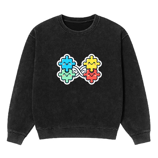 Neurodiversity is cute Mineral Wash Sweatshirts