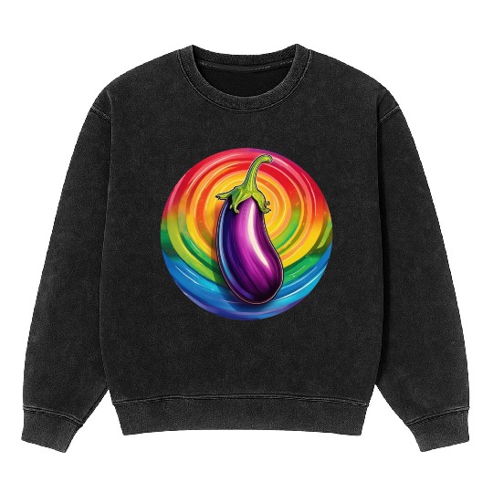 LGBTQ Eggplant Mineral Wash Sweatshirts
