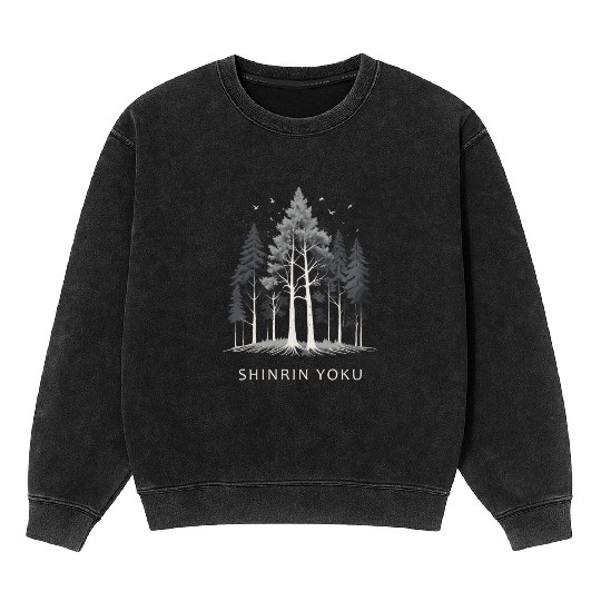 Shinrin Yoku Japanese Nature Forest Bathing Mineral Wash Sweatshirts