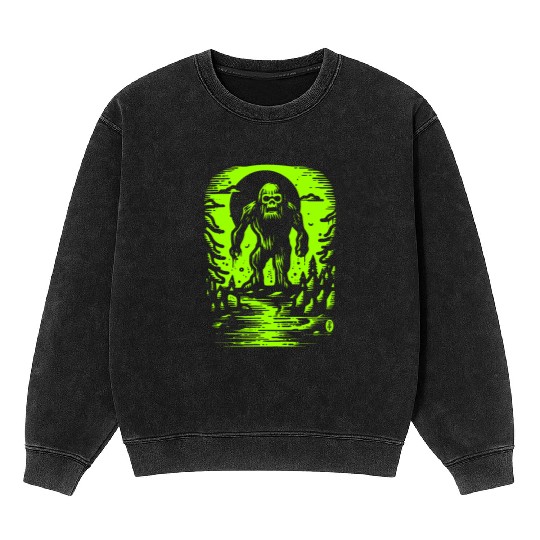 Bigfoot is Alive and Not Nice Mineral Wash Sweatshirts