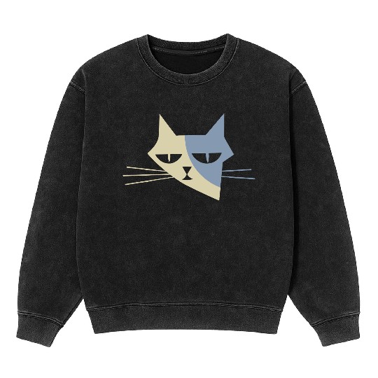 Cat portrait - Catastrophic face no.1 Mineral Wash Sweatshirts