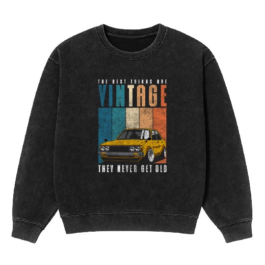 Car Old Muscle Car Year Of Manufacture Mineral Wash Sweatshirts