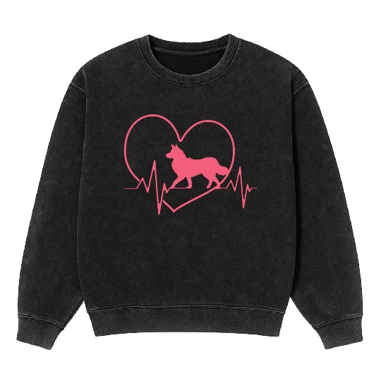Border Collie Dog Heartbeat Border Collie Lover Mineral Wash Sweatshirts