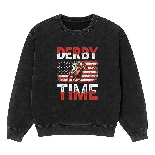 Derby Time Louisville Kentucky Horse Racing Mineral Wash Sweatshirts