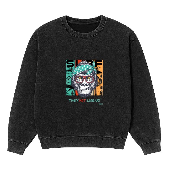 They Not Like Us Design Mineral Wash Sweatshirts