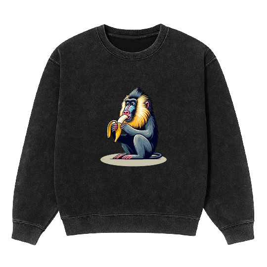 Mandrill Banana Monkey Mineral Wash Sweatshirts