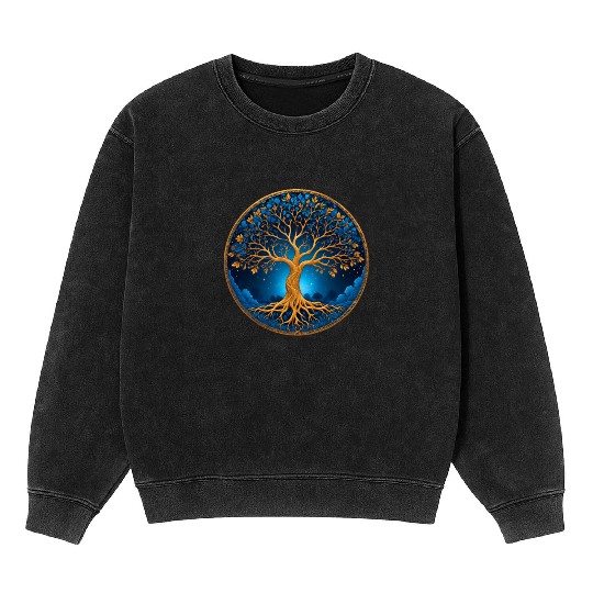 Irish Nordic Celtic Tree of Life Yggdrasil Mineral Wash Sweatshirts