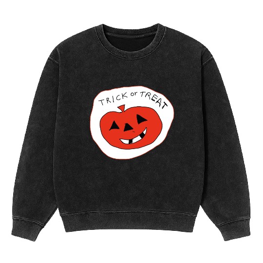 Trick or Treat Halloween Pumpkin Mineral Wash Sweatshirts