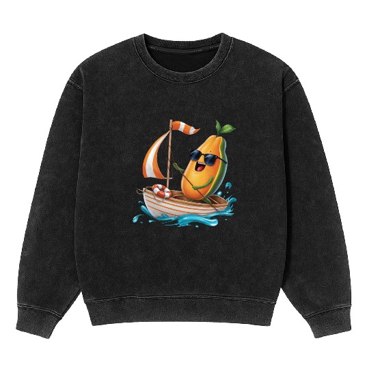 Fruit Boating Papaya Mineral Wash Sweatshirts