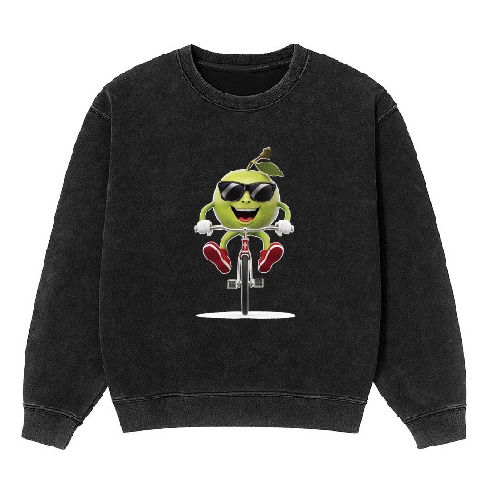 Guava Cycling On Bike Realistic Mineral Wash Sweatshirts
