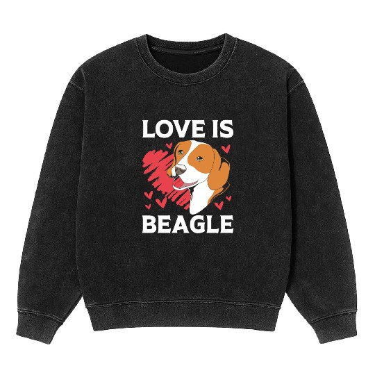 Beagle Dad Papa Dog I Love My Beagle Mineral Wash Sweatshirts