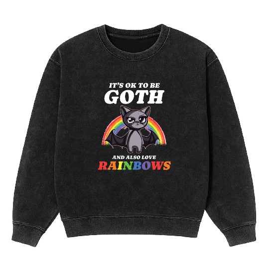 Goth Rock Satan Unicorn Festivals Death Metal Mineral Wash Sweatshirts