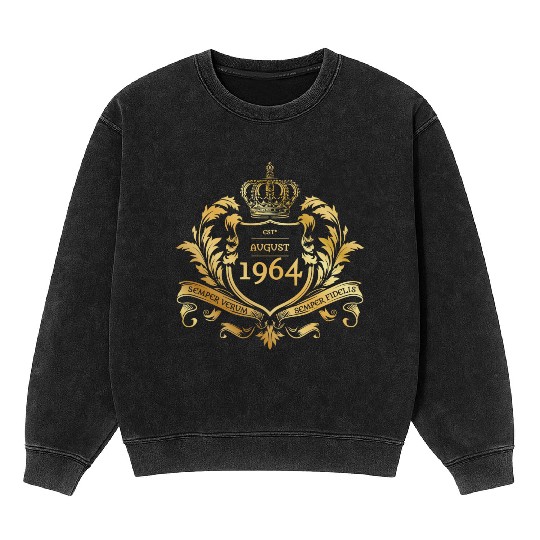 60th birthday "Semper Verum - Established 08/1964 Mineral Wash Sweatshirts