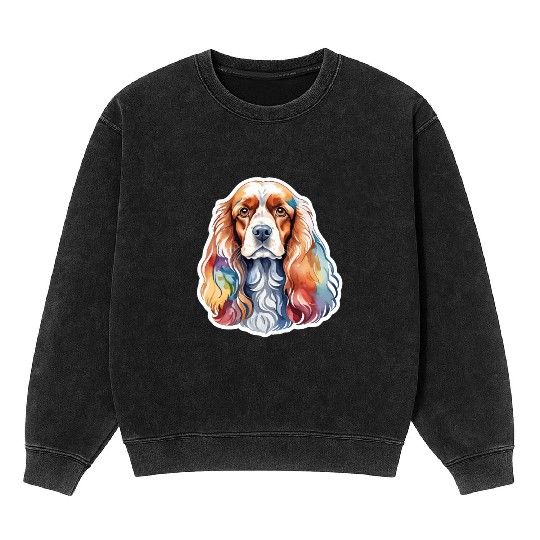 American Cocker Spaniel Watercolor Mineral Wash Sweatshirts
