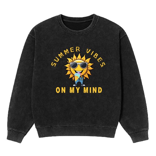 Summer Vibes Sunflower Mineral Wash Sweatshirts