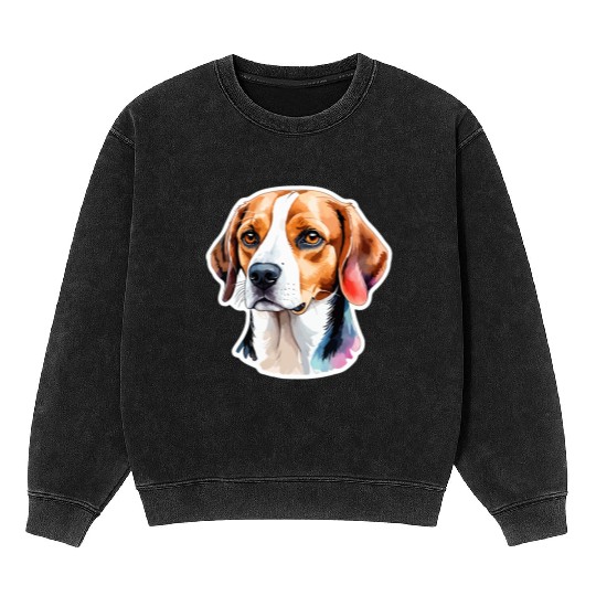 Beagle Watercolor Mineral Wash Sweatshirts