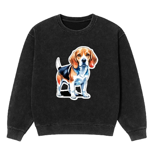 Beagle Watercolor Mineral Wash Sweatshirts