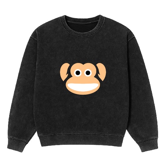 Cute Monkey Whole Face Ape Animal Primate Lover Mineral Wash Sweatshirts