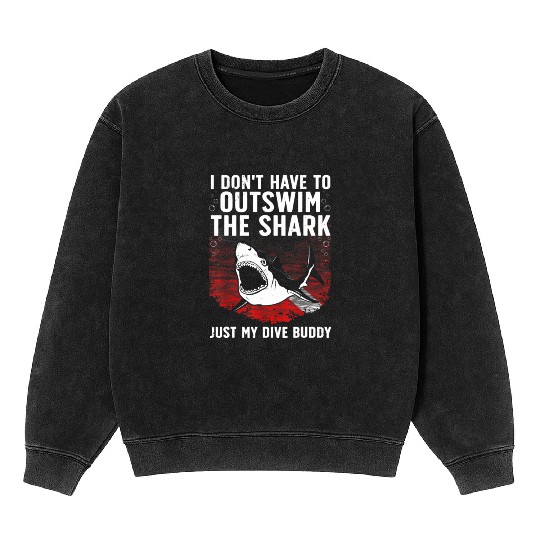Funny Scuba Diving Design For Men Women Kids Mineral Wash Sweatshirts