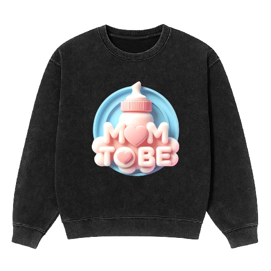 Cute Mom To Be Baby Announcement Design Mineral Wash Sweatshirts