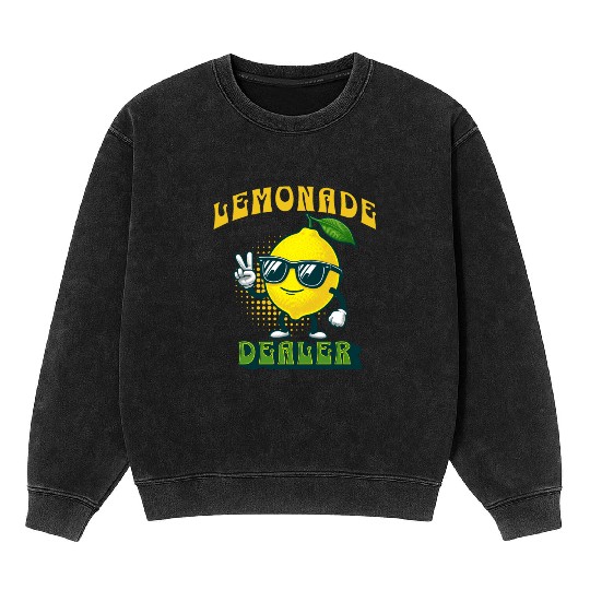 Lemonade Dealer Lemon Juice Stand Store Staff Mineral Wash Sweatshirts