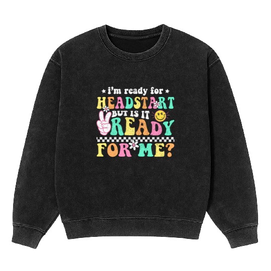 Groovy Back to School Headstart HomeSchool Head Mineral Wash Sweatshirts