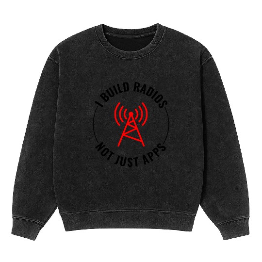 Amateur Ham Radio Operator Radio Waves Frequency Mineral Wash Sweatshirts